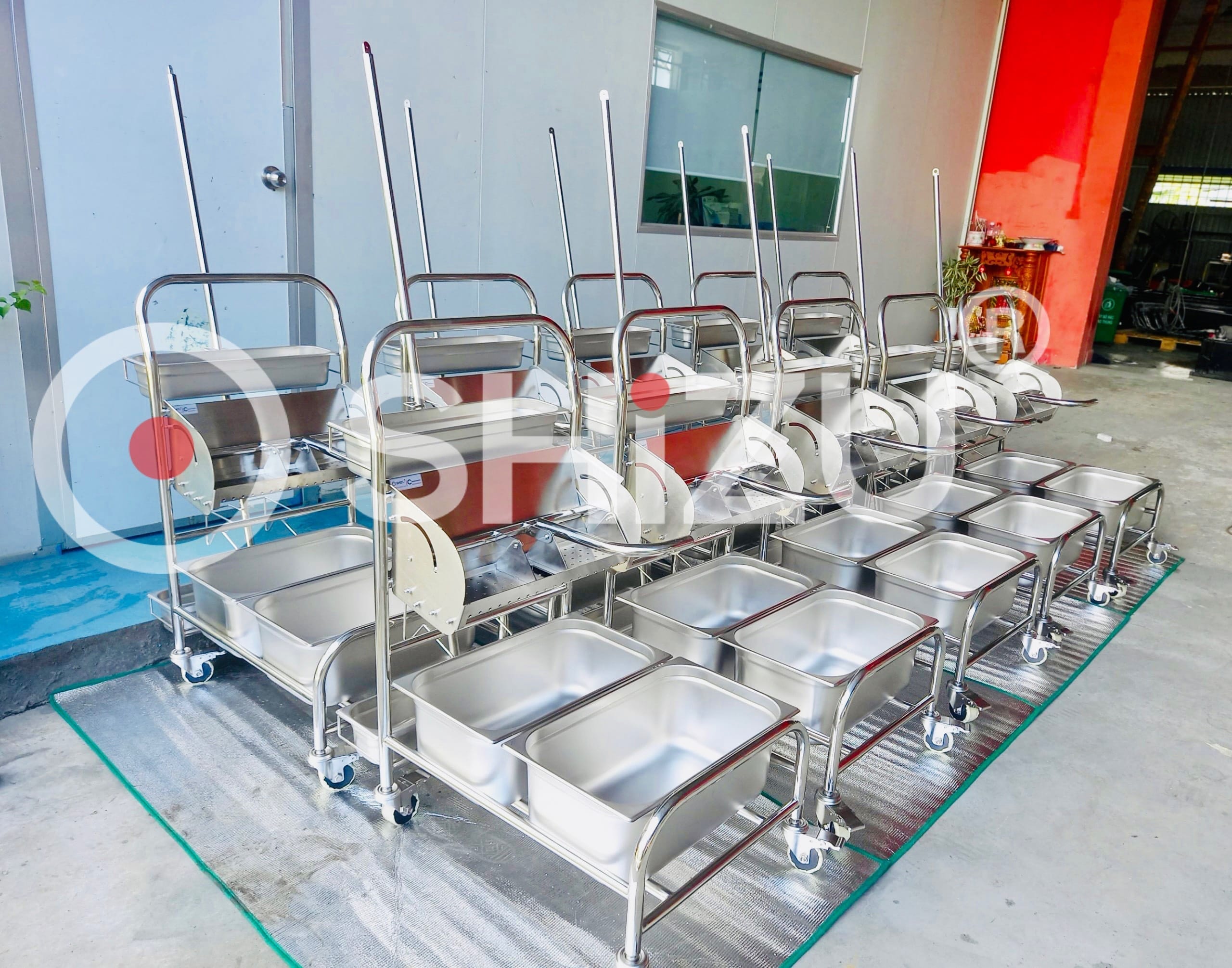 Xe đẩy vệ sinh phòng sạch bằng Inox 304 GMP | SHiZU CLEANROM