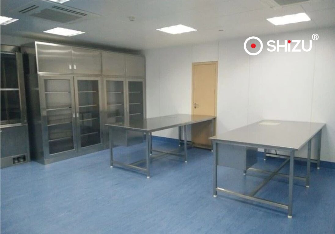 Bàn inox phòng sạch có ngăn kéo | SHiZU CLEANROOM