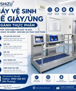 Máy vệ sinh đế giày tự động tích hợp rửa tay, sấy tay và khử trùng tay | SHiZU CLEANROOM