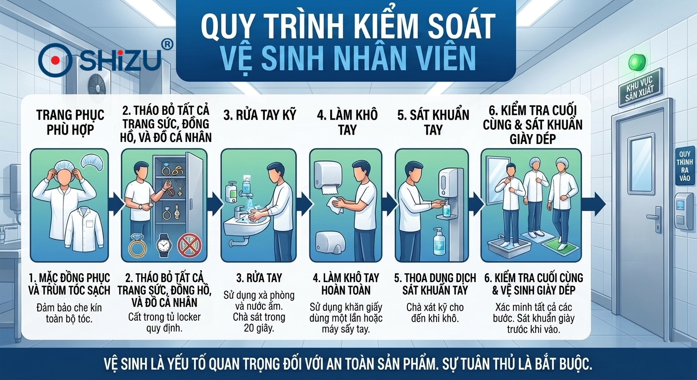 Quy trình kiểm soát vệ sinh Nhân viên