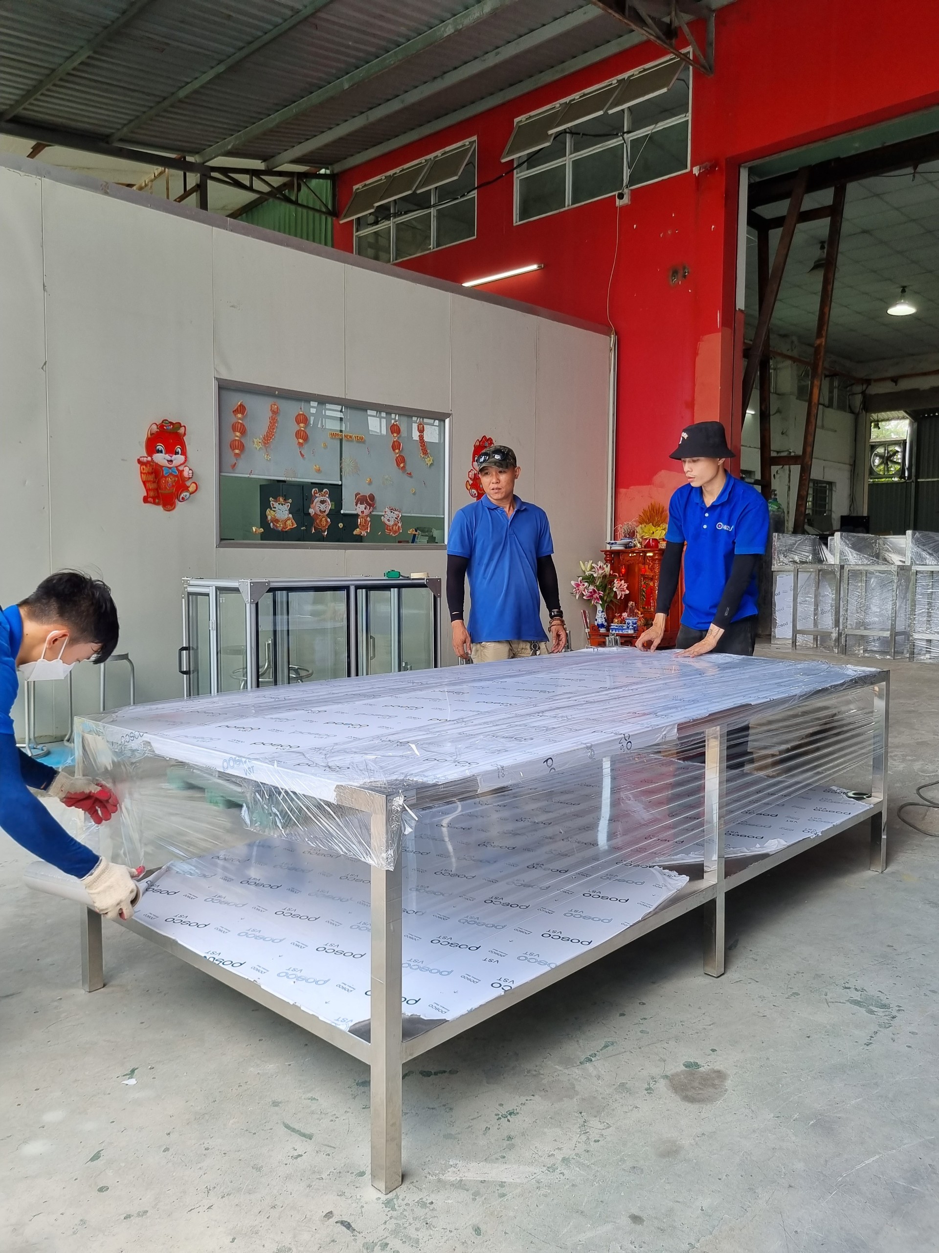 Bàn inox 2 tầng phòng sạch