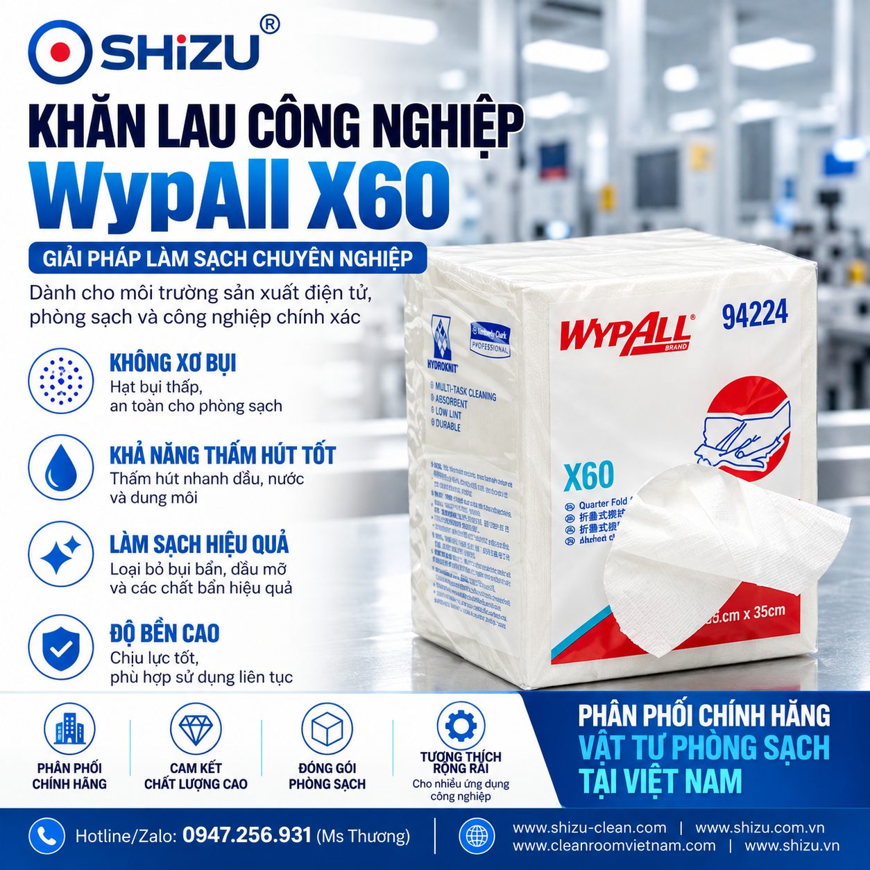 Bao bì và hình ảnh giấy thấm dầu WypAll X60 Kimberly-Clark