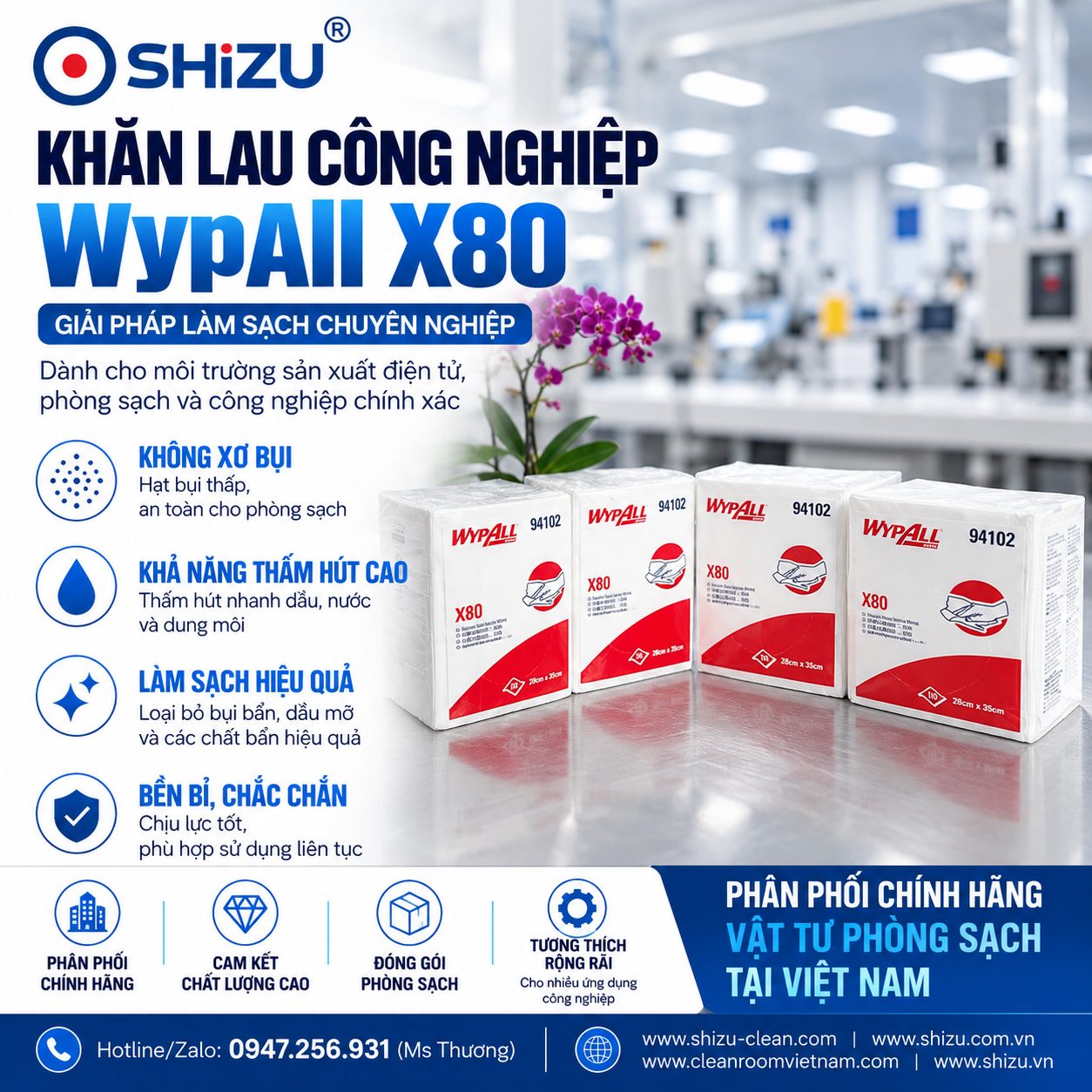 Giấy thấm dầu WypAll X80 với bao bì mã 94102
