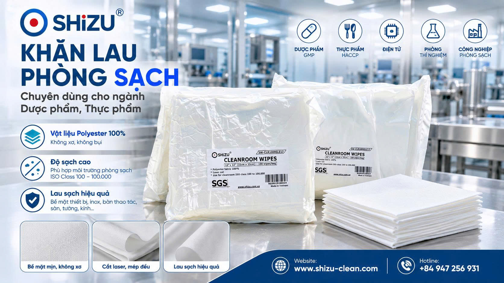 Cách chọn khăn lau phòng sạch dược phẩm SHiZU qua bao bì sản phẩm