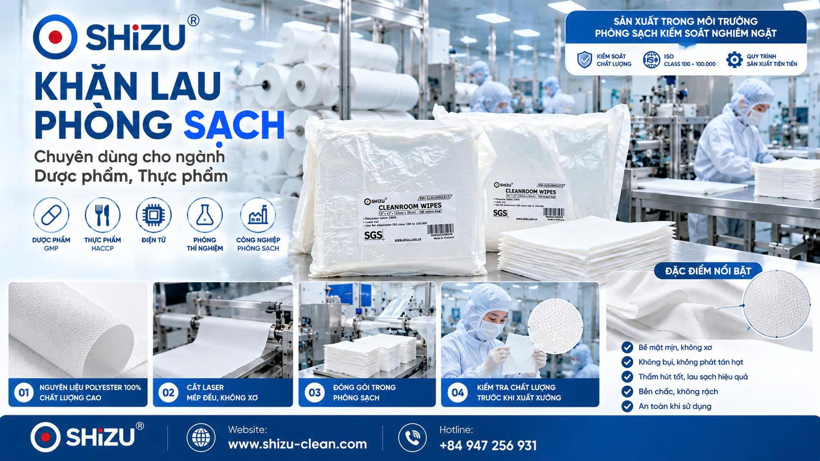 Cách dùng khăn lau phòng sạch dược phẩm SHiZU
