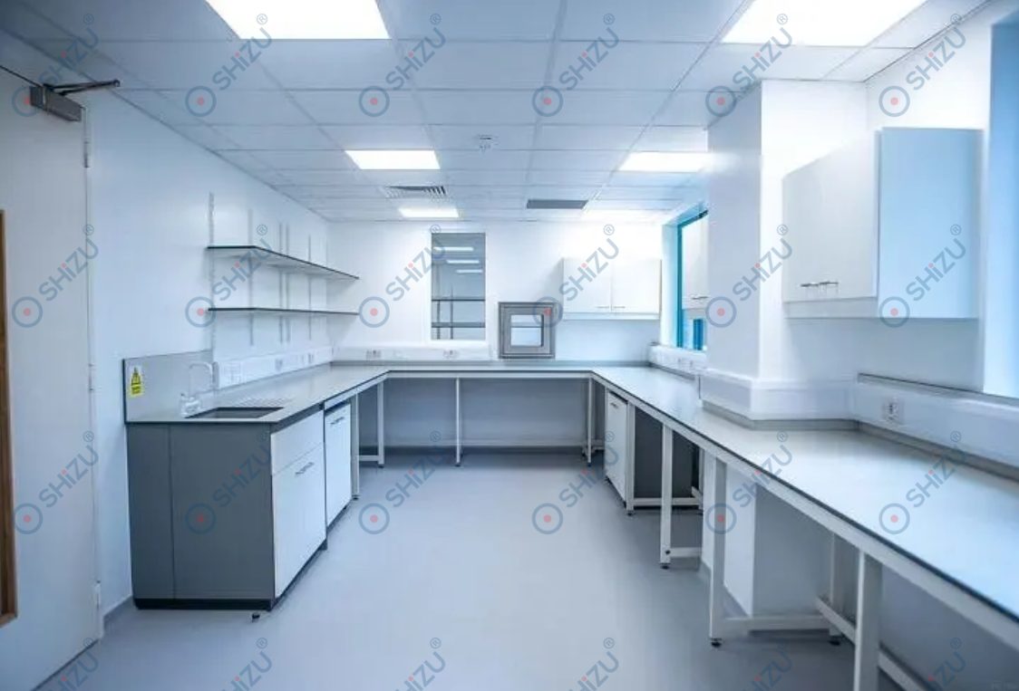 Bàn thí nghiệm áp tường có bồn rửa