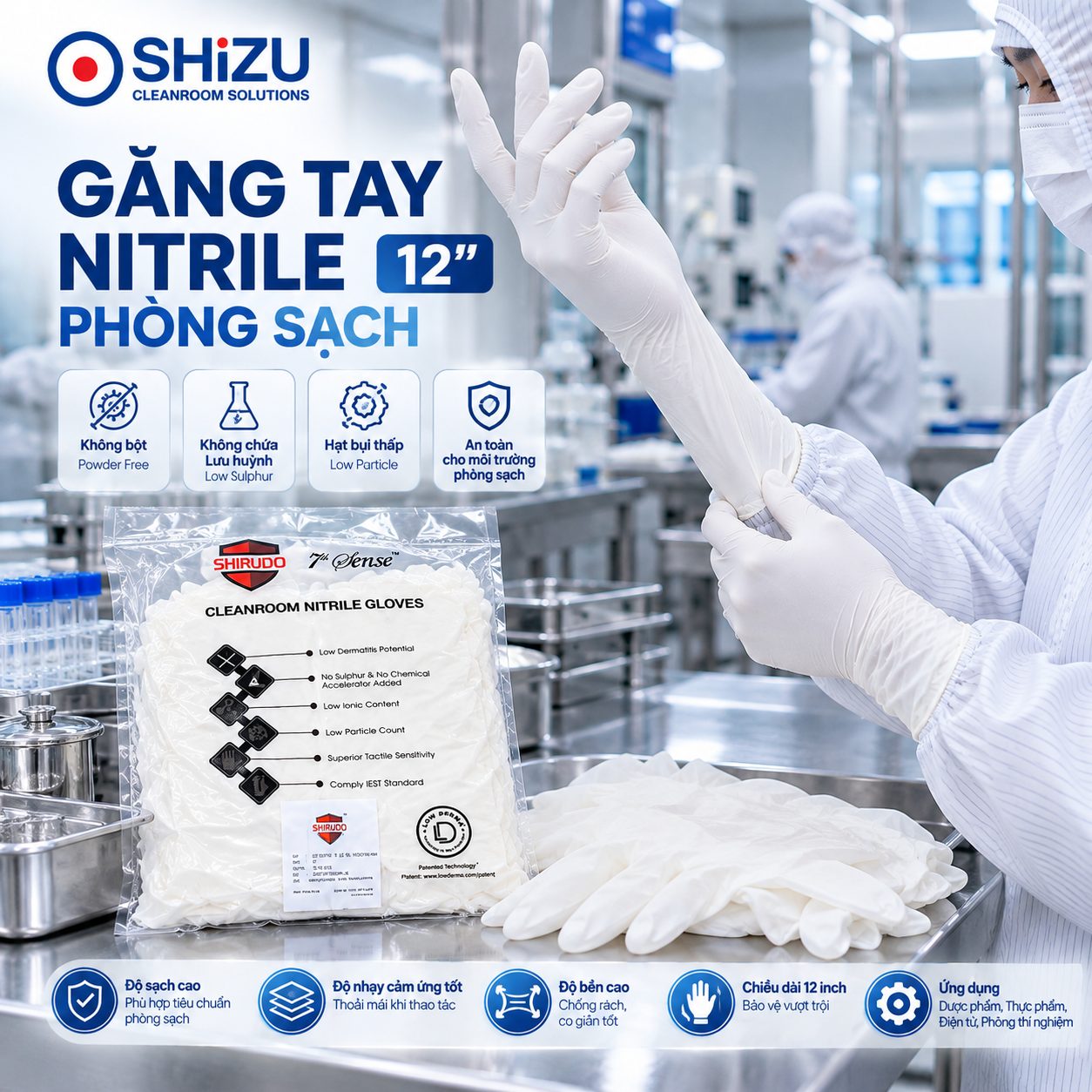 Chọn size găng tay nitrile phòng sạch: 7 bước thử độ vừa