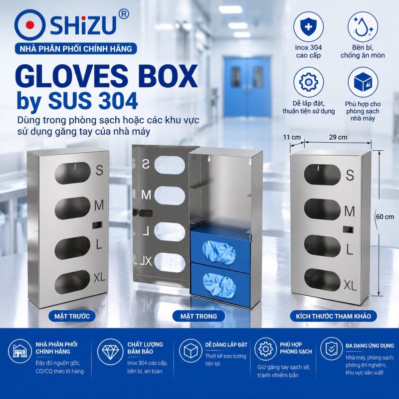 Hộp đựng găng tay phòng sạch inox 304